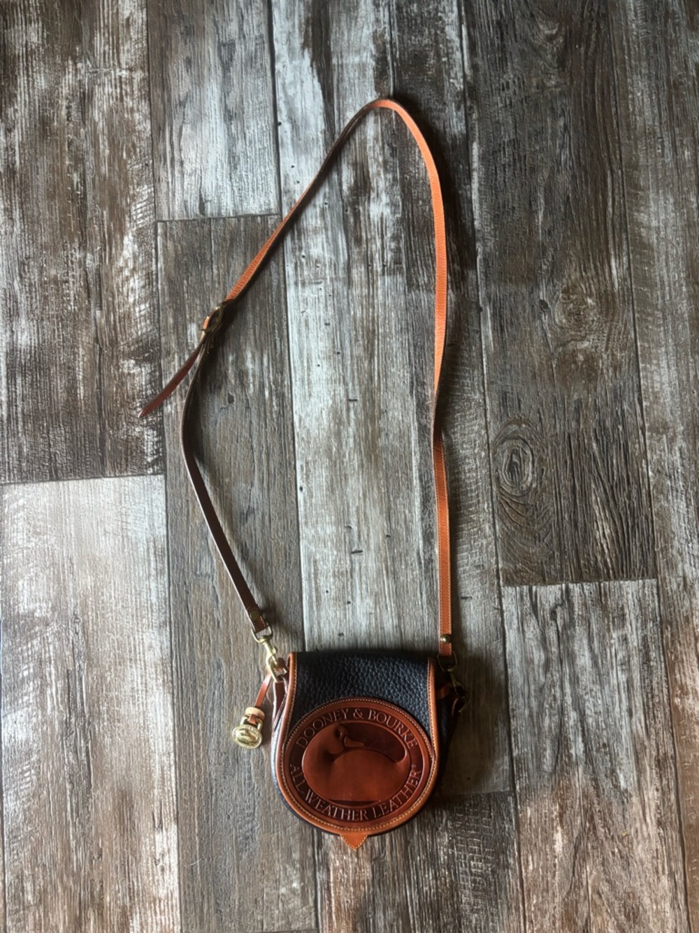 Vintage Dooney & Bourke Pebble Leather Big Duck Crossbody Bag